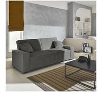 Sweeek Sofá cama de pana de 3 plazas gris oscuro