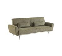 sweeek-Sofá Cama de Pana Fina de 2-3 plazas Verde Kaki - 206.5x84x85 cm