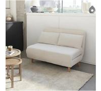 Sweeek Sofá cama en borreguito de 2 plazas crema