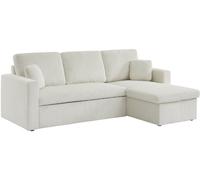 sweeek Sofá cama esquinero reversible 3 plazas, crema