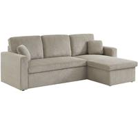sweeek Sofá cama esquinero reversible 3 plazas, gris beige