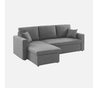 Sweeek Sofá cama esquinero reversible de 3 plaza gris