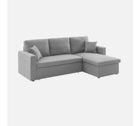 Sweeek Sofá cama esquinero reversible de 3 plaza gris claro