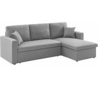sweeek Sofá cama esquinero reversible de 3 plaza, gris claro