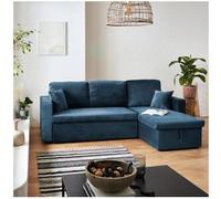 Sweeek Sofá cama esquinero reversible de 3 plazas azul