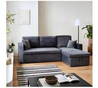 Sweeek Sofá cama esquinero reversible de 3 plazas gris oscuro