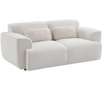 sweeek Sofá de 2 plazas en tejido borreguito, blanco