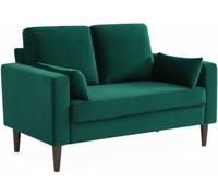 sweeek Sofá de terciopelo de 2 plazas, verde ingles