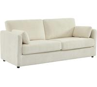 sweeek Sofá desenfundable de tela lisa de 2 plazas, blanco