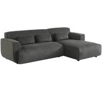 sweeek Sofá esquinero de pana de 2 a 3 plazas, esquina derecha, gris