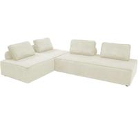 sweeek Sofá modular de pana, 4 plazas, crema