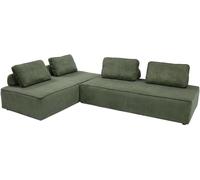 sweeek Sofá modular de pana, 4 plazas, verde