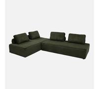 sweeek-Sofá Modular de Pana, 4 plazas Verde Oscuro - 180x90x78 cm