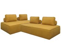 sweeek Sofá modular en tejido borreguito, 4 plazas, mostaza