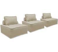 sweeek Sofá modular en tela lisa, 3 plazas, beige