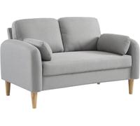 sweeek Sofá redondo escandinavo en tela, 2 plazas, gris claro