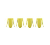 sweeek - Taburete apilable Polipiel, Set de 4, Niki, Amarillo, 44x44x46 cm