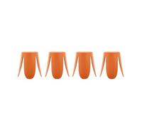 sweeek - Taburete apilable Polipiel, Set de 4, Niki, Naranja, 44x44x46 cm