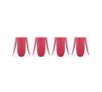 sweeek - Taburete apilable Polipiel, Set de 4, Niki, Rosa, 44x44x46 cm