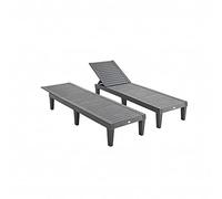 sweeek-Tumbonas de multiposición, set de 2 Negro - 157x83.5x58 cm | Pia
