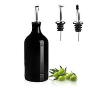 Sweejar Botella dispensadora de aceite de oliva de cerámica, aceite opaco que protege el aceite para reducir la oxidación, jarabe de café y otros líquidos, paquete de 1.467 ml (negro)