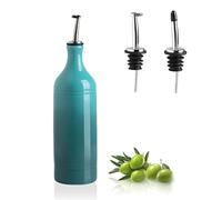 Sweejar Home Botella dispensadora de aceite de oliva de porcelana, aceite opaco que protege el aceite para reducir la oxidación, salsa de soja y otros líquidos, 680 ml (azul degradado)