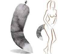 Sweeoty Polipo Butt Plug Fox Cola Desmontable Multi-función Real Fox Cola Piel Anal Enchufe Sexy Adulto Juguete Moda Butt Acero Inoxidable Cosplay Sexo coquetear Juguetes-35CM Tail||2.2CM Butt Plug