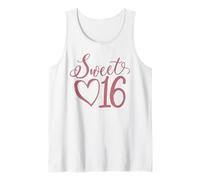 Sweet 16 para niñas y Mujeres de 16 años de Edad, 16 años de Edad, 16 cumpleaños Camiseta sin Mangas