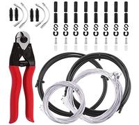 Sweet 67 piezas de carcasa universal para cable de cambio de bicicleta, kit de cortador de cable, tapas de extremo de freno, hebilla en S, tapas traseras interiores