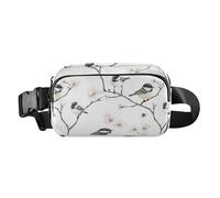 Sweet American Goldfinch Birds Blush Trendy - Riñonera cruzada para mujeres, hombres, adolescentes, bolsa de pecho de gran capacidad, Art Black - Pájaros de gallina con tapa blanca, 1 size