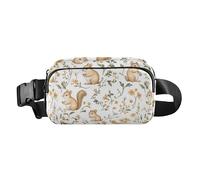 Sweet American Goldfinch Birds Blush Trendy - Riñonera cruzada para mujeres, hombres, adolescentes, bolsa de pecho de gran capacidad, Sweet Squirrel Animal White, 1 size