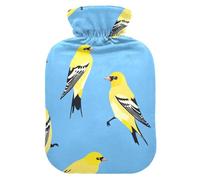 Sweet American Goldfinch Birds - Botella de agua caliente azul con cubierta suave, bolsa calentadora de 2 L para calambres menstruales, calambres menstruales, calambres menstruales