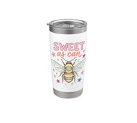Sweet As Can Bee Cute Bumblebee Bee Lover Honeybee Vaso térmico de acero inoxidable de doble pared