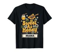 Sweet As Honey Mama Bumblebee - Gráfico Floral Retro Camiseta