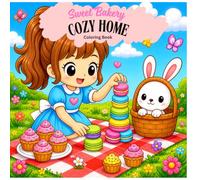 Sweet Bakery Cozy Home Coloring Book: Cute Kawaii Bakery Coloring Pages with Cupcakes, Desserts, Bunny Friends, and Relaxing Cozy Scenes for Kids and Teens
