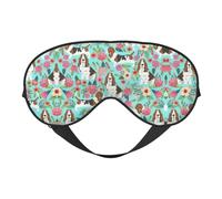 Sweet Basset Hound - Antifaz para dormir de seda sintética con diseño floral - Relajación con correa elástica ajustable - Ideal para viajes y sueño profundo