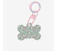 Sweet Basset Hound - Etiquetas de identificación de doble cara con forma de hueso de perro, diseño floral, con llavero para mascotas