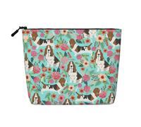 Sweet Basset Hound Florals - Bolsa de maquillaje de viaje versátil, ideal para rutinas diarias y viajes de negocios, Black, Talla única, Neceser