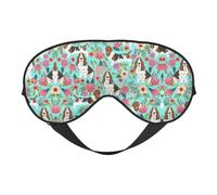 Sweet Basset Hound - Máscara de ojos lavable y portátil con estampado floral, suave y transpirable, se adapta a todas las cabezas ajustable