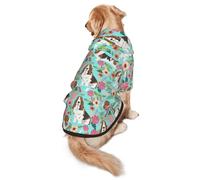 Sweet Basset Hound - Sudadera con capucha para perro con estampado floral, cálida, suave y transpirable, para perros medianos a grandes, diseño fácil de llevar, para invierno y otoño