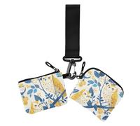 Sweet Boho Owls - Carteras dobles para mujer, fundas para tarjetas de visita, tamaño compacto, protector con bolsillo para monedas con cremallera para el trabajo, viajes, 2 unidades, Sweet Boho Owls