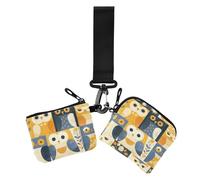 Sweet Boho Owls - Carteras pequeñas portátiles para tarjetas de crédito, monedero con bolsillo con cremallera para mujer, 2 paquetes, Sweet Boho Owls, 1 size, Casual