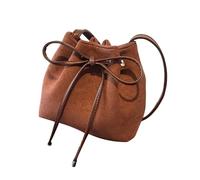 Sweet Bows Bolso Bandolera para Mujer Hombro De Otoño Mensajeros PU Cubo Estético Mujer con Cordón Hombro Bandolera PU para Todos Los Días