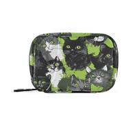 Sweet British Shorthair Cats - Bolsa organizadora de medicina verde con compartimentos desmontables, organizador portátil de píldoras para cartera