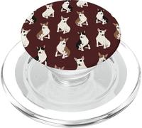 Sweet Bull Terrier Dreams Mini Bull Patrón En Borgoña PopSockets PopGrip para MagSafe