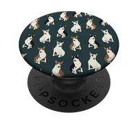 Sweet Bull Terrier Dreams Mini Bull Patrón En Bosque PopSockets PopGrip Adhesivo
