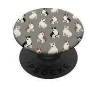 Sweet Bull Terrier Dreams Mini Bull Patrón En Gris Claro PopSockets PopGrip Adhesivo