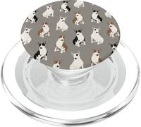 Sweet Bull Terrier Dreams Mini Bull Patrón En Gris Claro PopSockets PopGrip para MagSafe