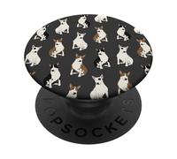 Sweet Bull Terrier Dreams Mini Bull Patrón En Gris Oscuro PopSockets PopGrip Adhesivo