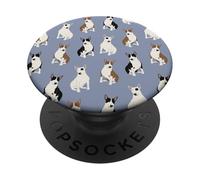 Sweet Bull Terrier Dreams - Patrón de toro en azul cielo PopSockets PopGrip Adhesivo
